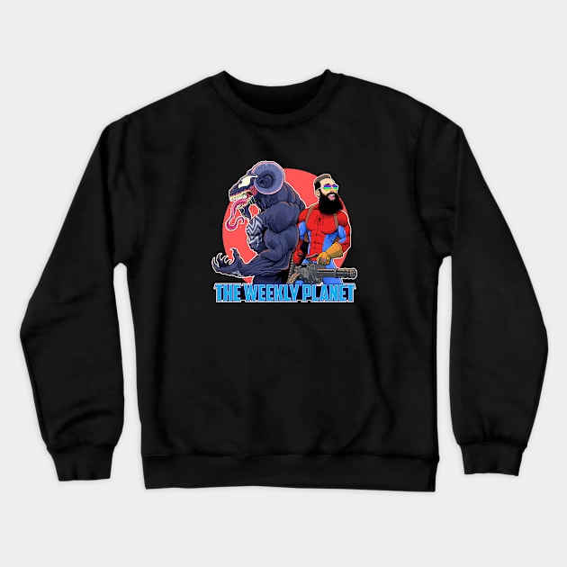 WEEKLY PLANET SQUAR Crewneck Sweatshirt by LeviCleemanArt